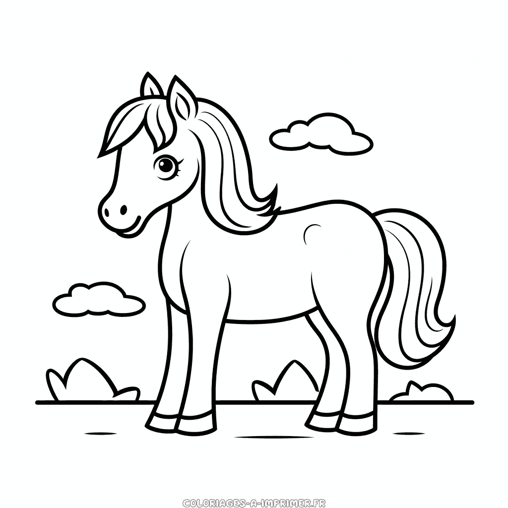 Coloriage cheval agréable