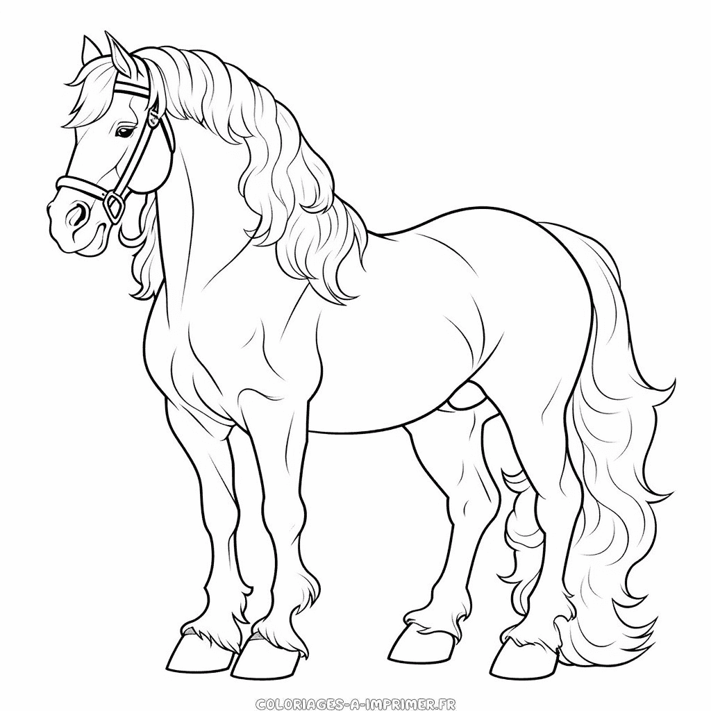 Coloriage cheval clydesdale