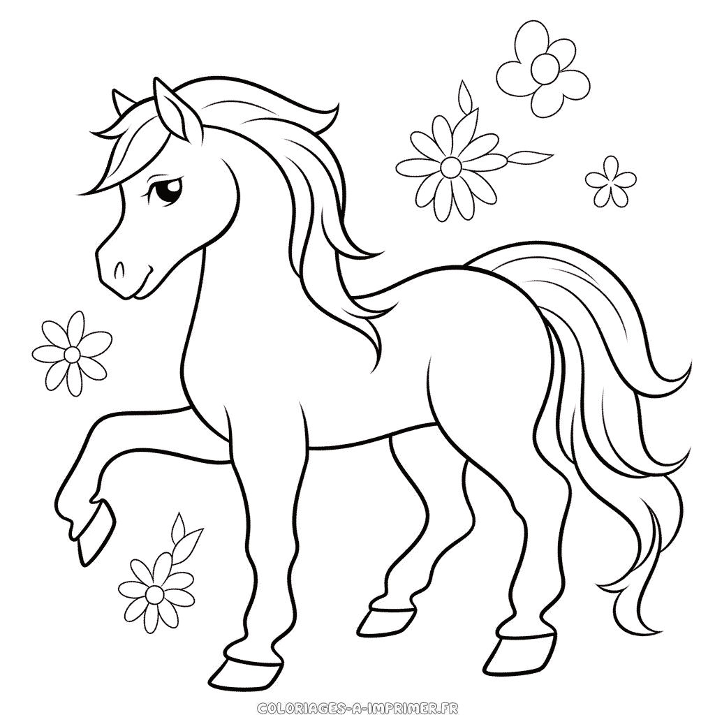 Coloriage cheval pour enfants