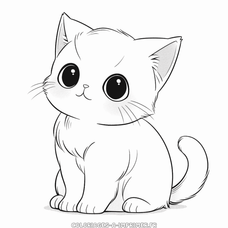 Coloriage mignon bébé chat | Coloriages à Imprimer Gratuitement