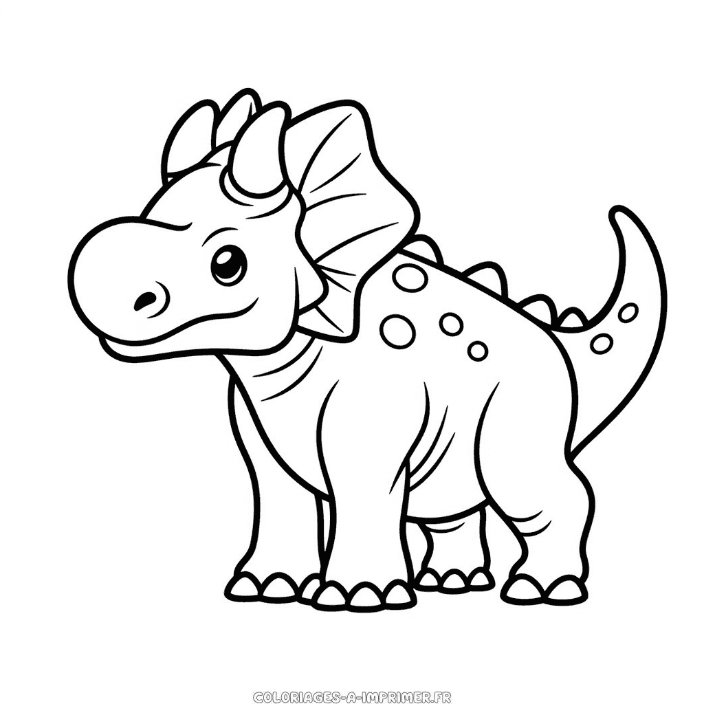 Coloriage dinosaure triceratops